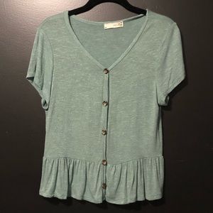 Sage Green Peplum Top